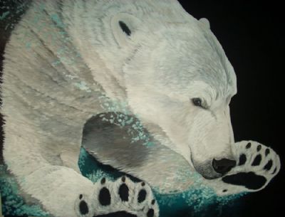 polar bear under water